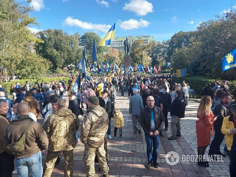 Участники митинга в Киеве